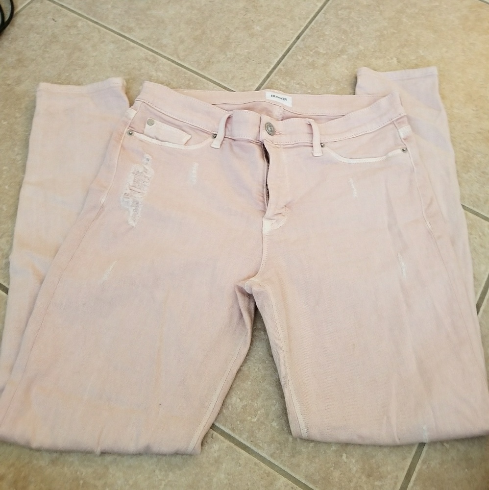 Hudson Super skinny distressed pink  jeans